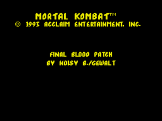 Mortal Kombat (Blood Patch) Title Screen